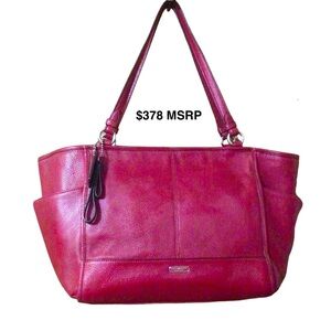 EUC Coach Park Leather Carrie Tote in Cranberry